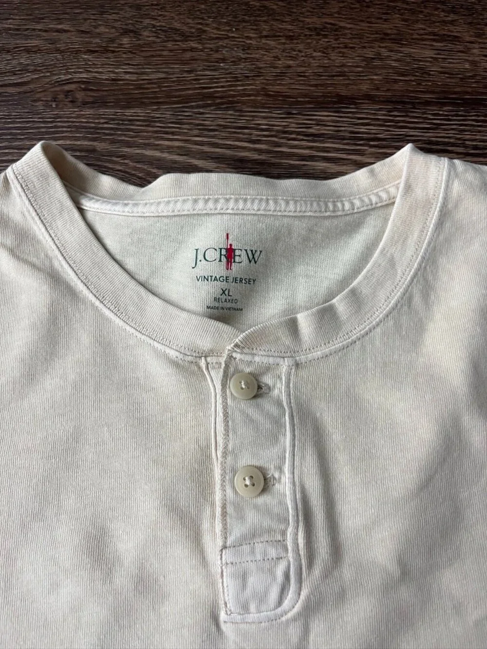 J. Crew Vintage-wash cotton henley Sz XL Stone Colorway Excellent Condition